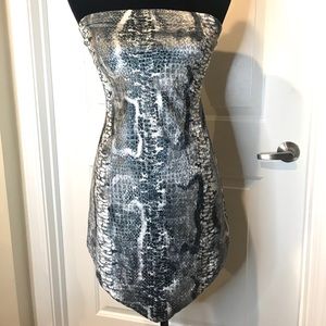 Snake Print Tube Dress